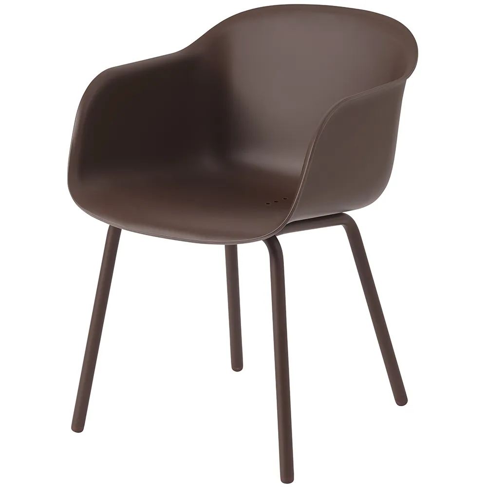 Muuto, Fiber Outdoor Tuoli käsinojalla Brown Red