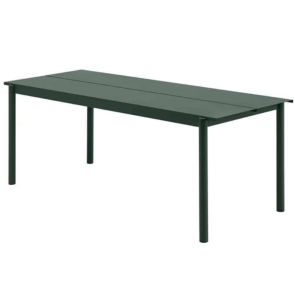 Muuto, Linear Steel Ruokapöytä 200X75 cm Dark Green