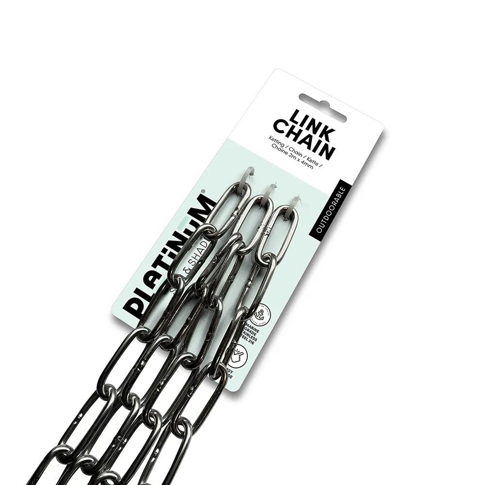 Platinum Sun & Shade, Ruostumattomasta teräksestä valmistettu kiinnitysmateriaali ketjulenkki 4mmx2m
