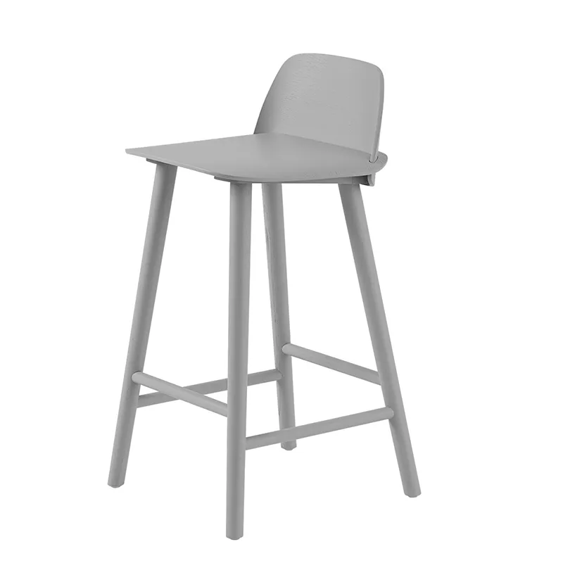 Muuto, Nerd baarituoli 65 cm - metallisen jalkatuen kanssa - Grey