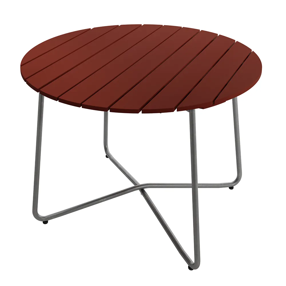 Grythyttan Stålmöbler, 9A pöytä 100 cm tummanpunainen / kuumasinkitty