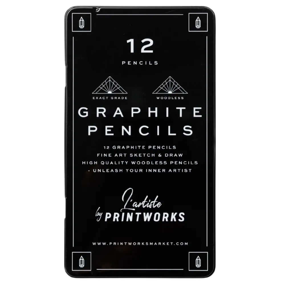Printworks, 12  värillisiä kyniä - Graphite