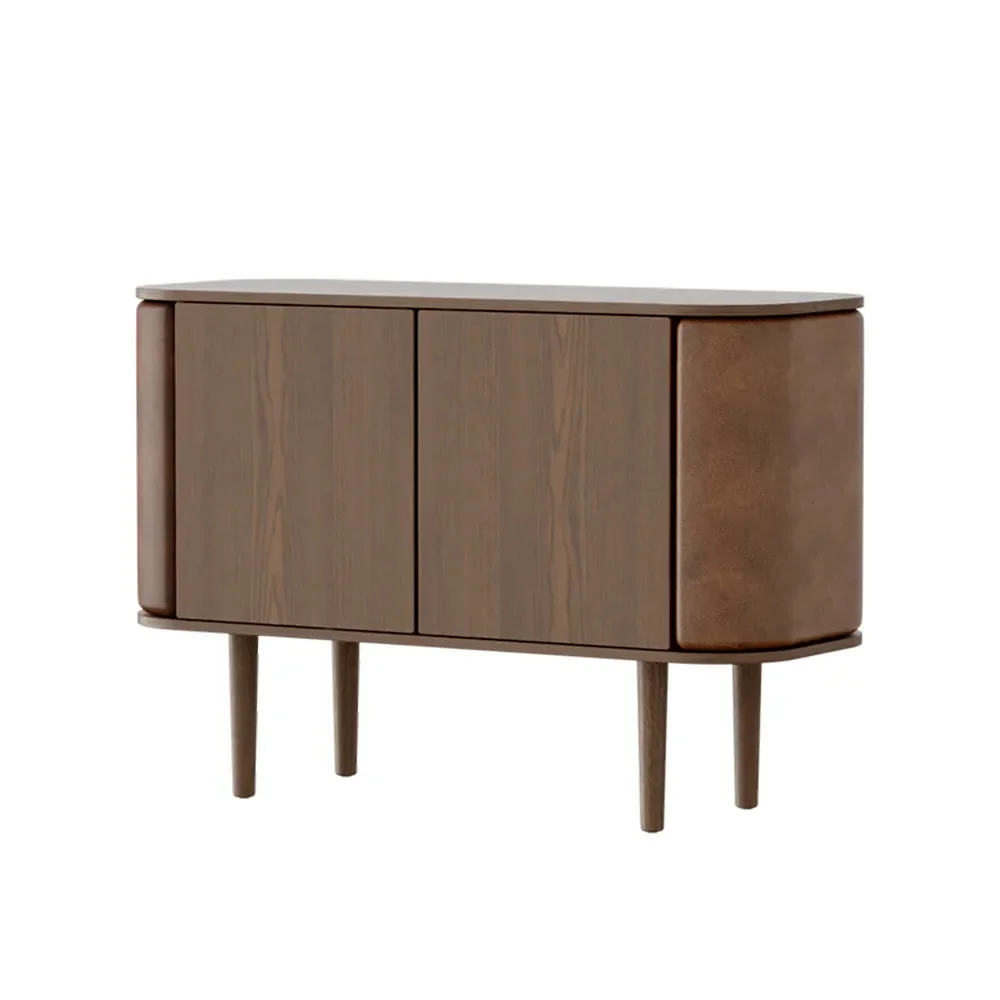 Umage, Treasures 2-ovinen kaappi, tumma tammi/Brown Faux leather