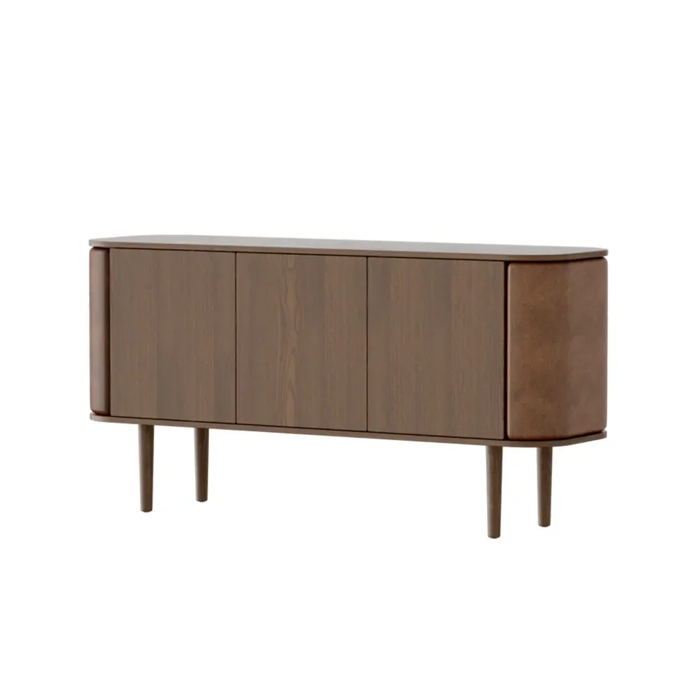 Umage, Treasures 3-ovinen kaappi, tumma tammi/Brown faux leather
