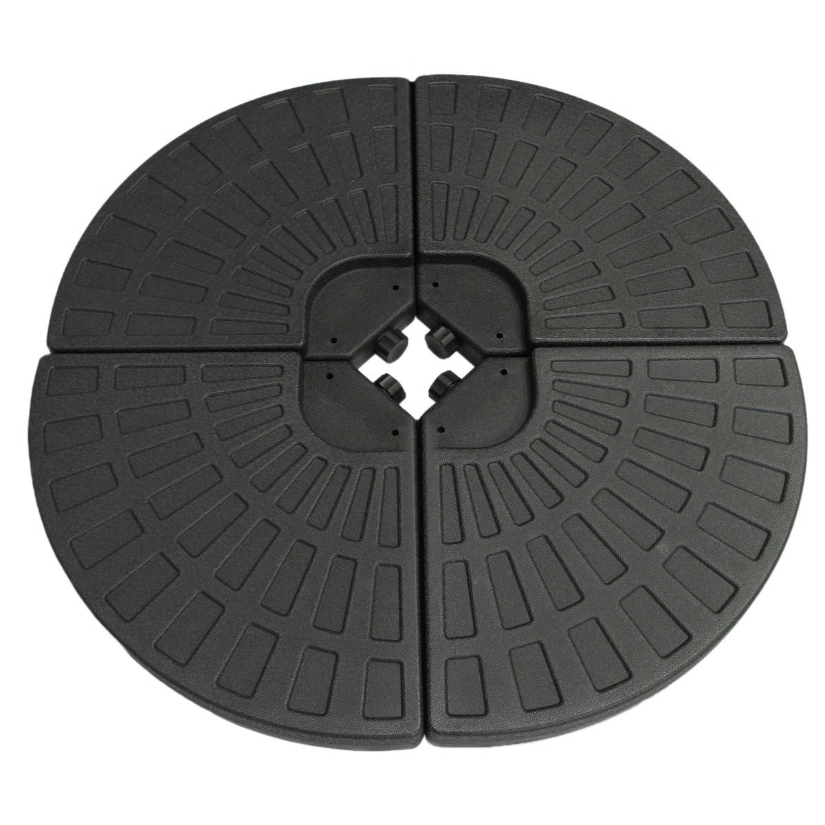 Kantava aurinkovarjon jalusta - viuhkamainen muotoilu