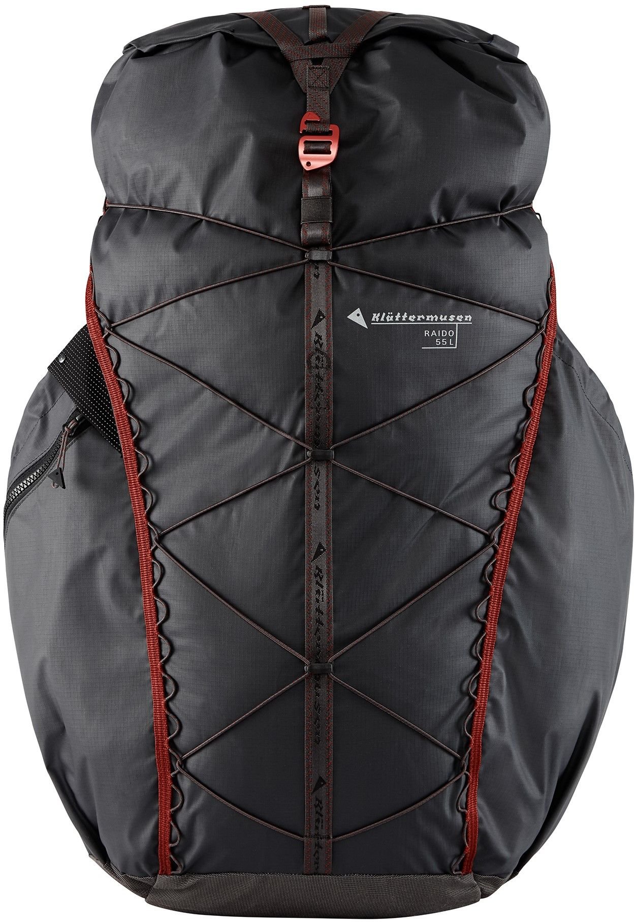 Klättermusen Raido 2.0 Backpack reppu, 55L, mustaharmaa