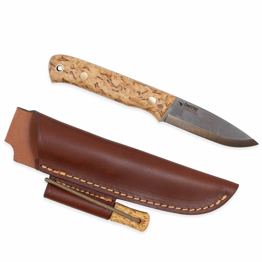 Casström Woodsman Sleipner puukko kipinäraudalla, Masur/Scandi
