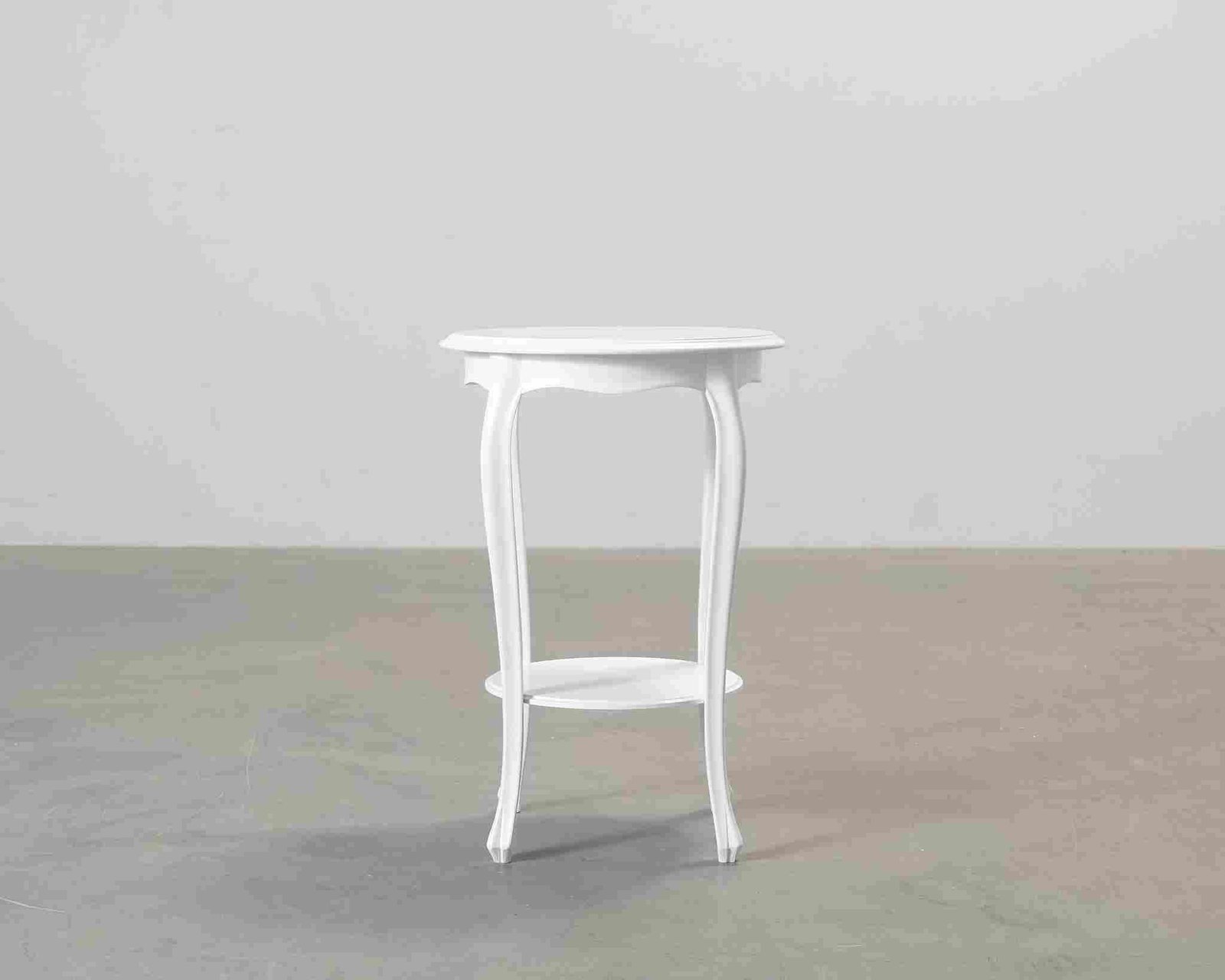 Klassinen sivupöytä ø 48 cm valkoinen