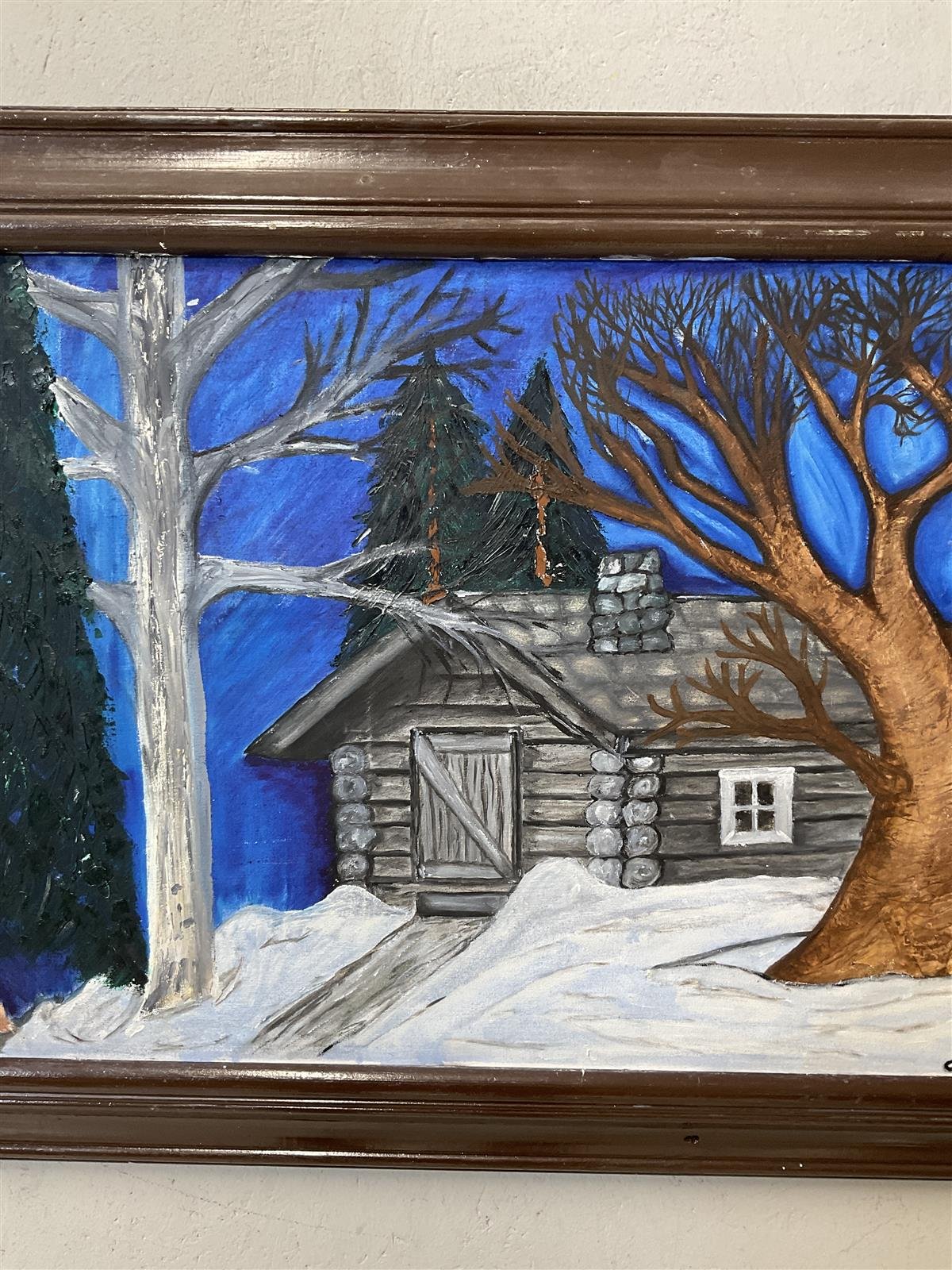 Taulu ”Talvimaisema” öljyväri, J Salo 1994