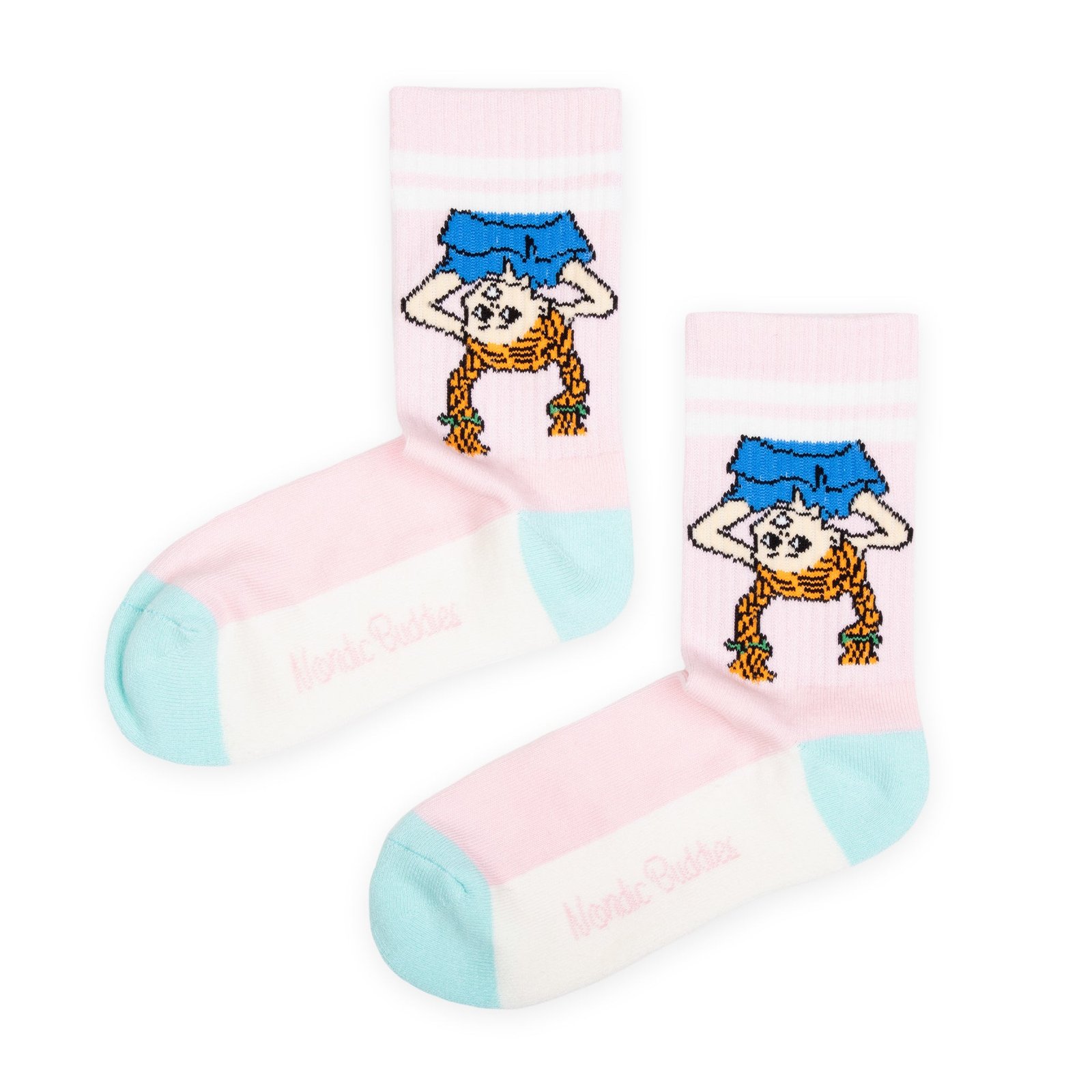 Peppi Ylösalaisin Naisten Retrosukat - Valkoinen