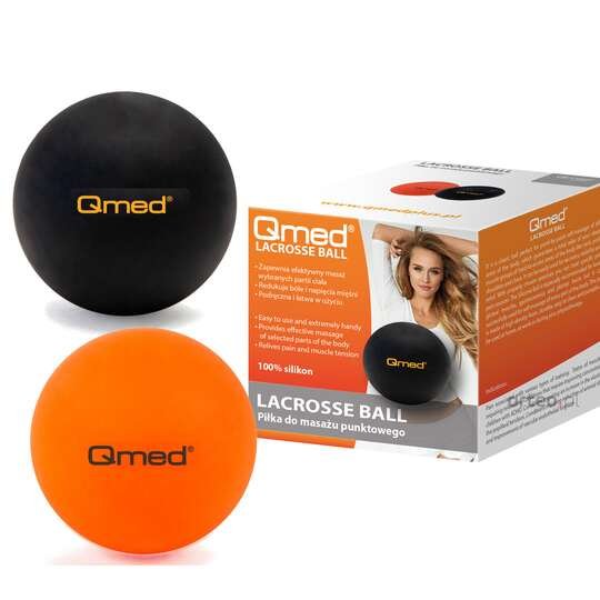 Qmed Lacrosse Ball itsehoitoon, musta Musta