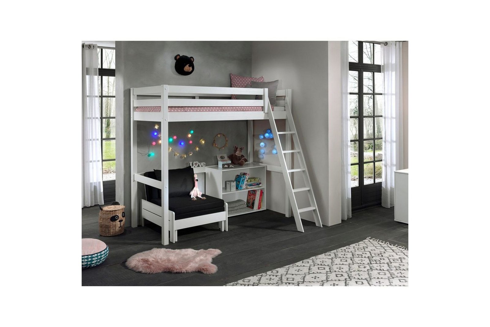 Kirjahylly ja vuodesohva Pino Mezzanine 90 x 200 cm - 90 x 200 cm