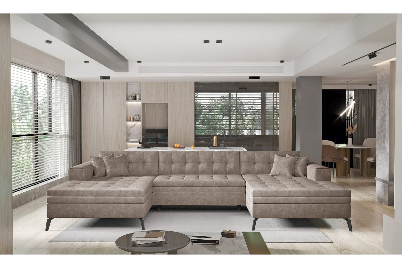 U-vuodesohva Somerville Tupladivaani - Beige