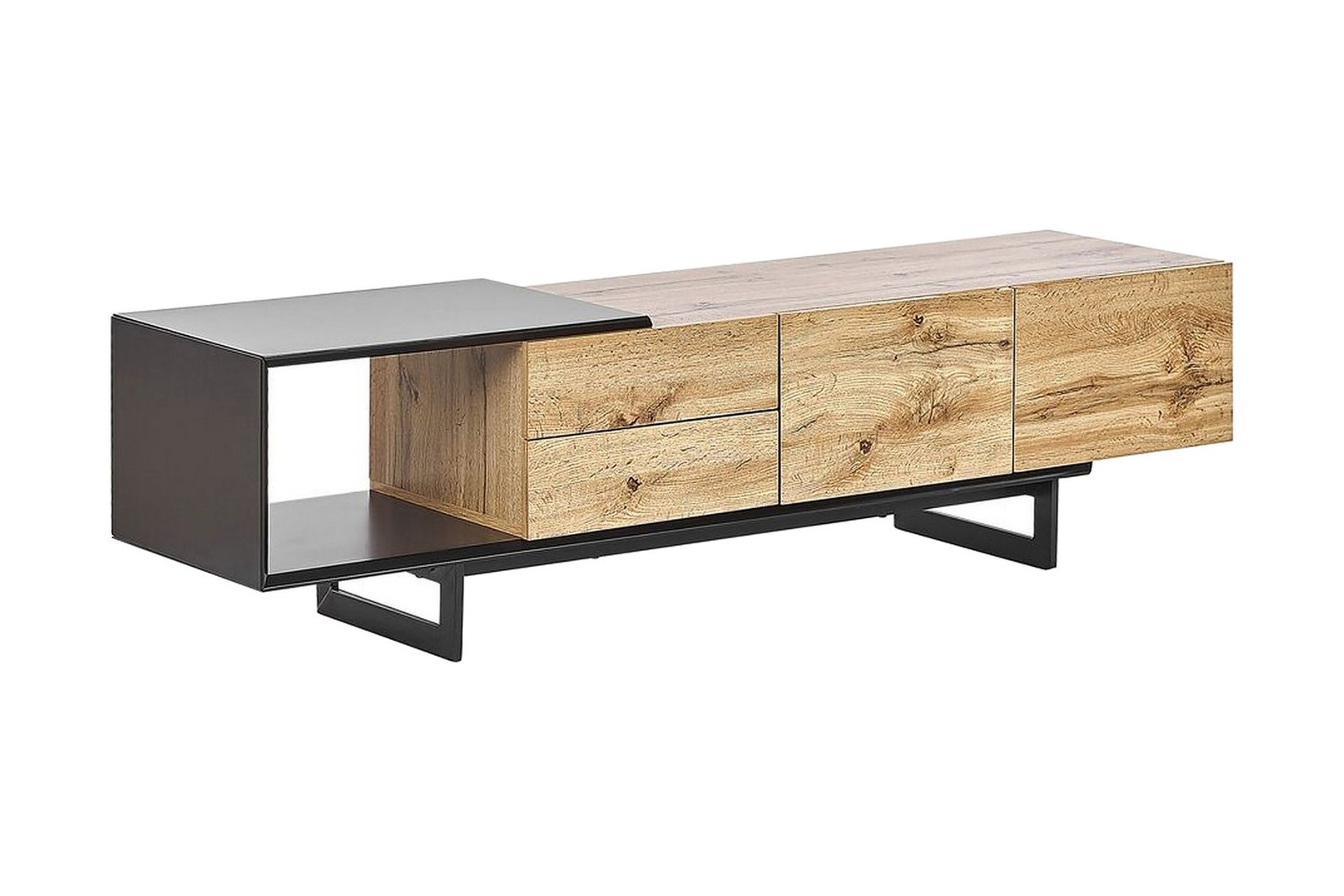 TV-taso Sticciano 160x39 cm - Vaalea puu/musta