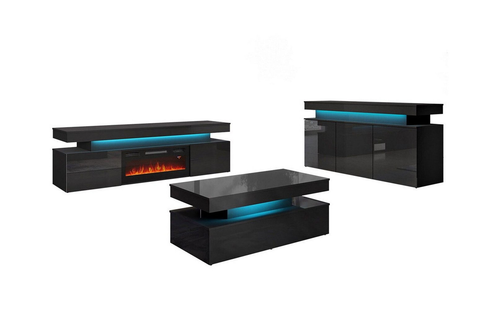 Olohuoneen kalustesetti Glenndale - Musta