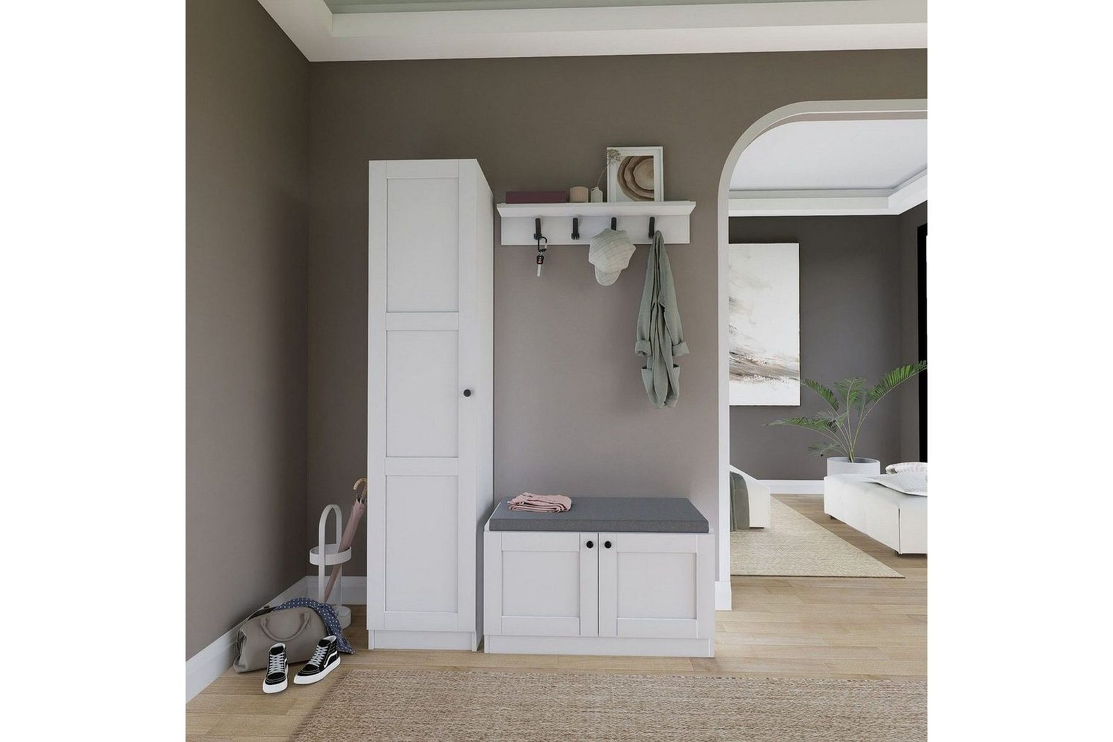 Nagouri TV-kalustesetti 130x35 cm - Valkoinen