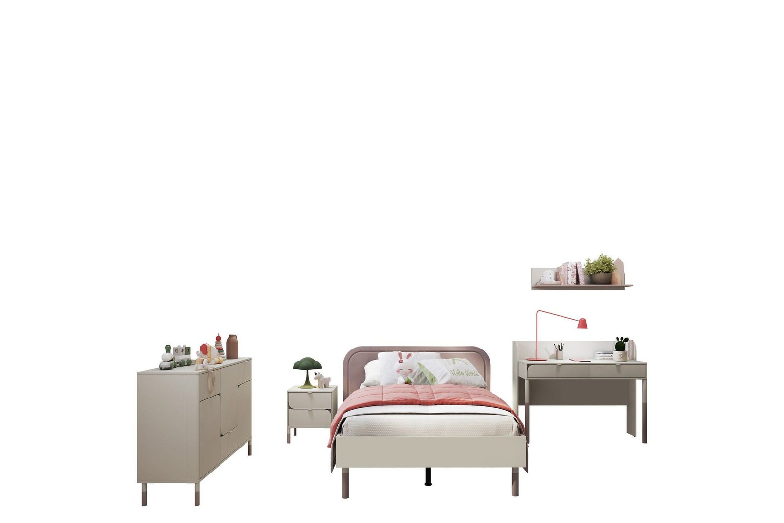 Monfort-Huonekalusetti Makuuhuoneeseen - Beige