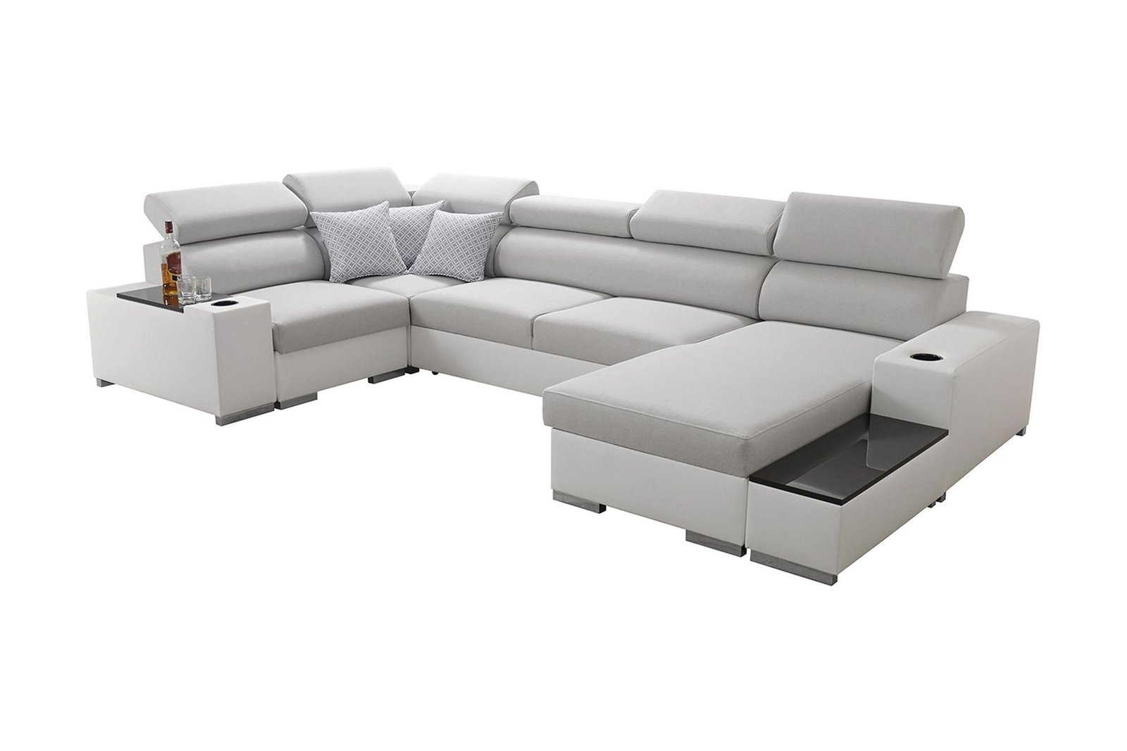 U-vuodesohva Zane Divaani Oikea - Valkoinen/Vaaleanharmaa