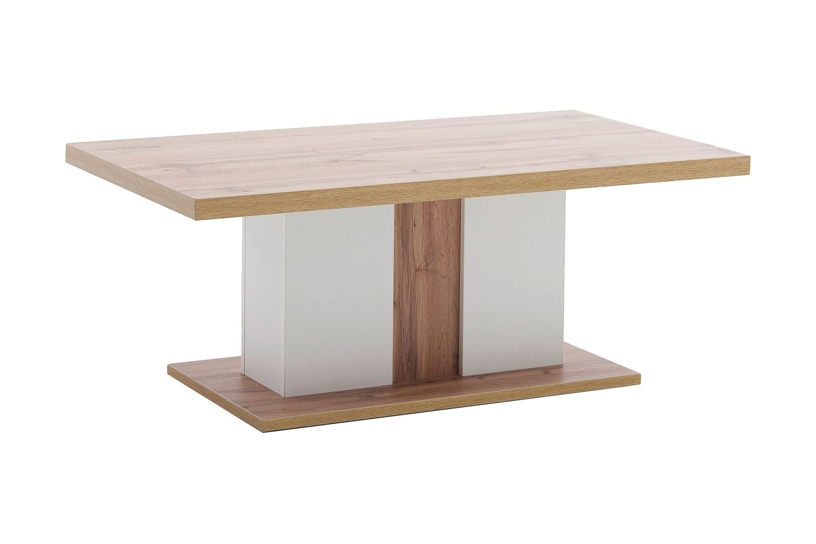 Sohvapöytä Sirbaugh 115 cm - Valkoinen/Tammenväri