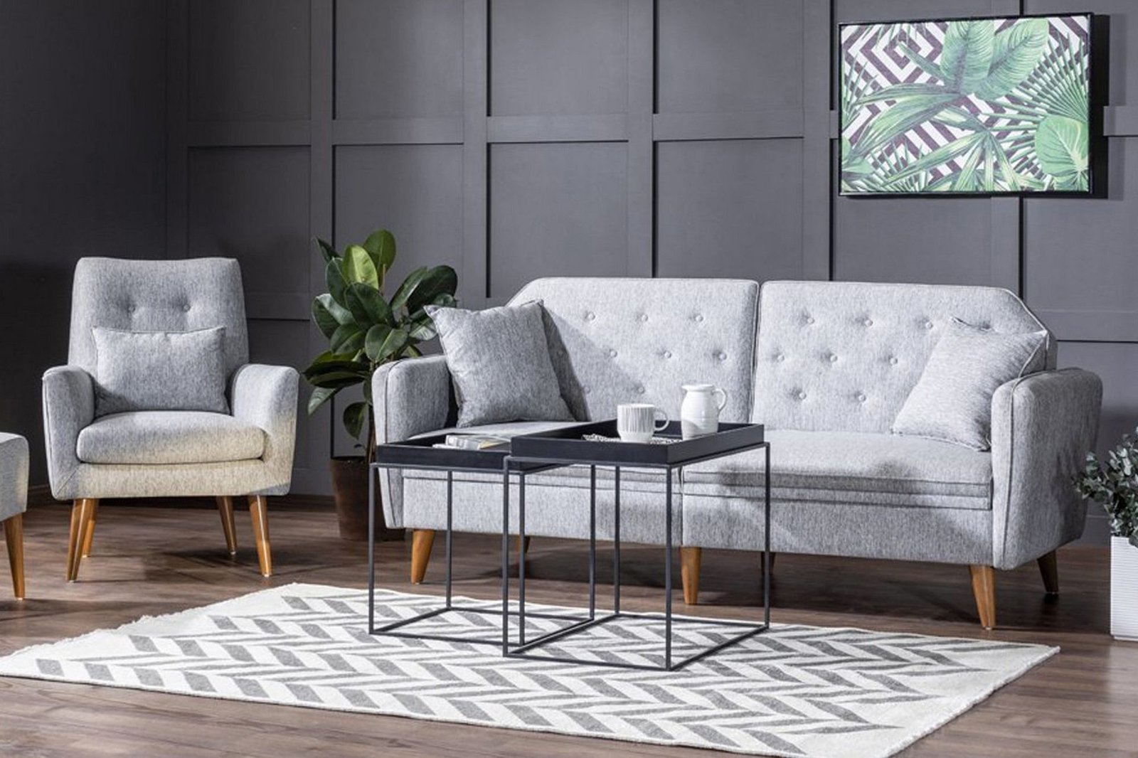 Sohvaryhmä Apslawn - Harmaa