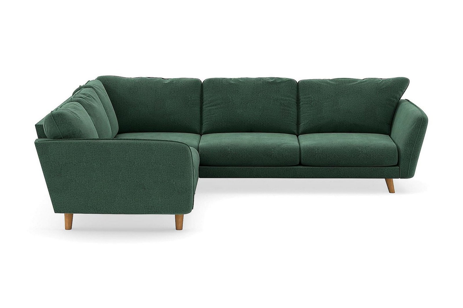 Trend Lyx 6-istuttava Käännettävä L-muotoinen Kulmasohva Sametilla - Tummanvihreä
