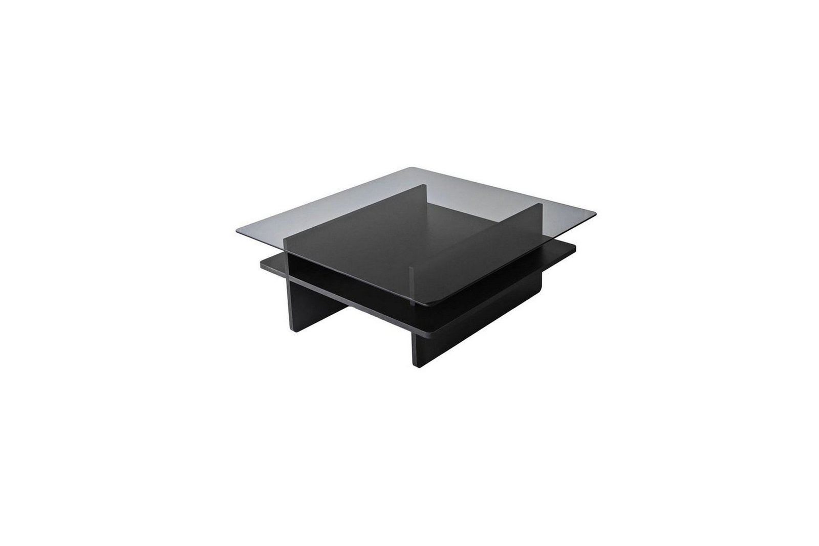 Sohvapöytä Rubby Neliö Musta / Savu - Musta / Savu