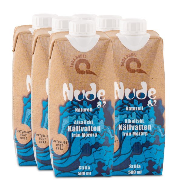 Aqua Nobel Alkalinen Lähdevesi Nude 500 ml, Maustamaton, 6 kpl pakkaus