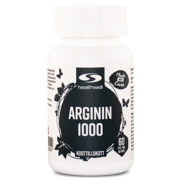 Healthwell Arginiini 1000, 60 tablettia