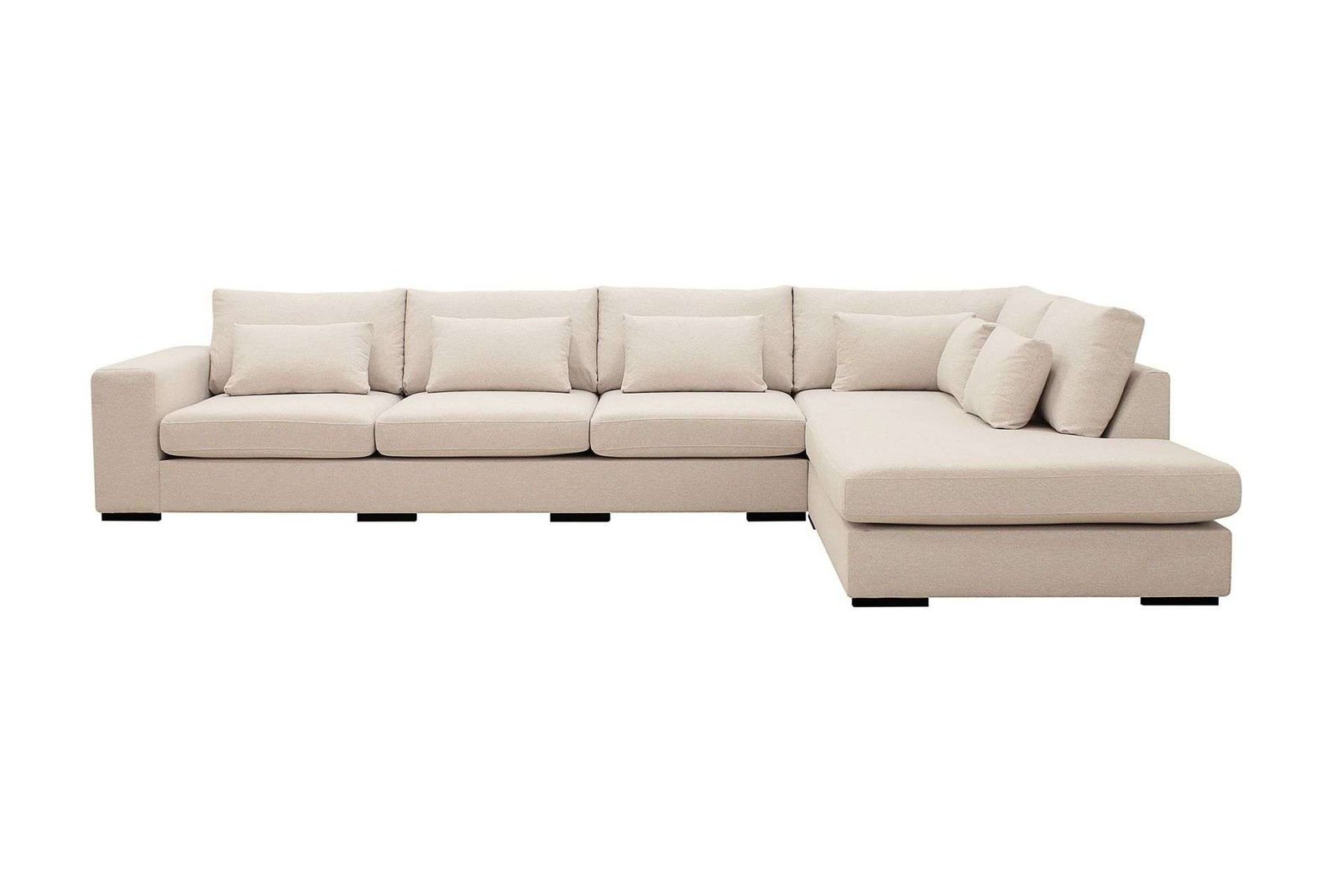 Grande 5-istuttava Sohva divaanilla Oikea - Beige Kangas