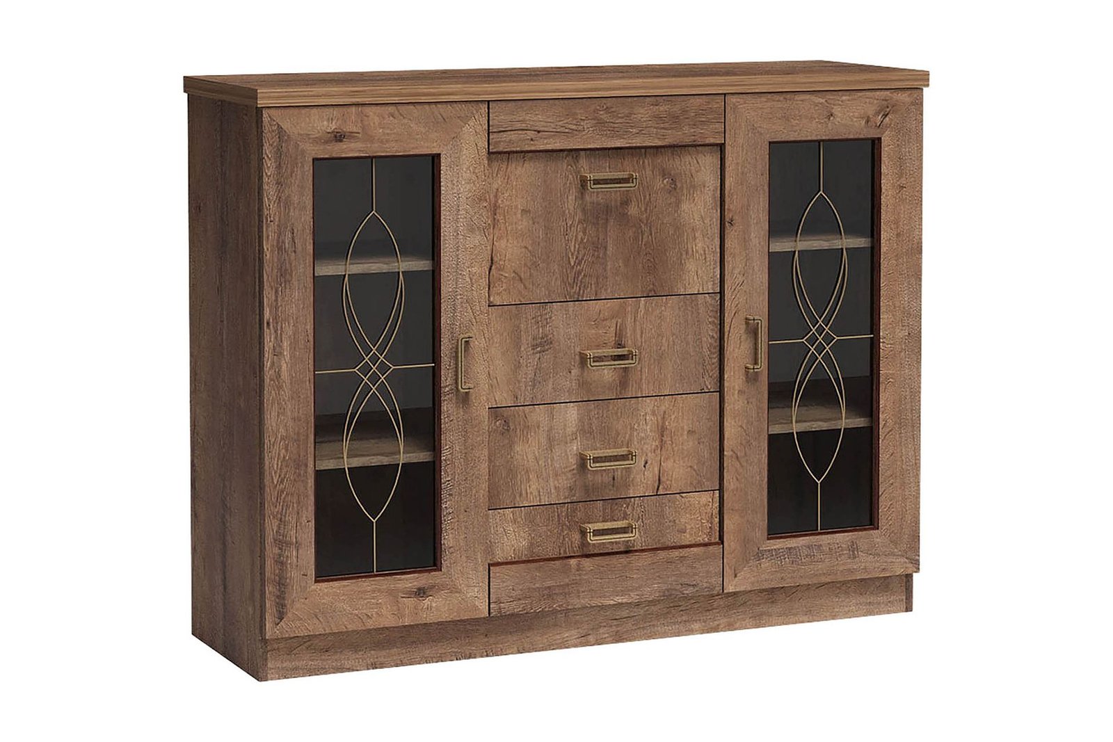 Tadeusz Vitriinikaappi 140x44x110 cm -