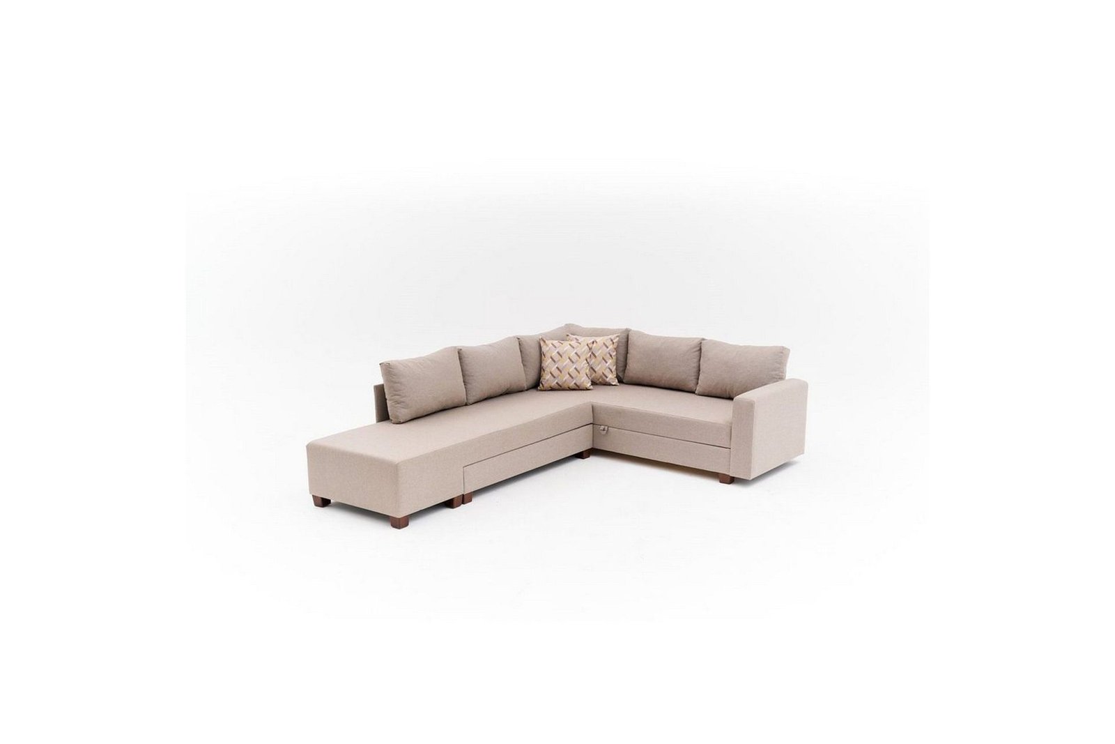 Kulmasohva-sänky Iroulport Vasen Beige - Beige