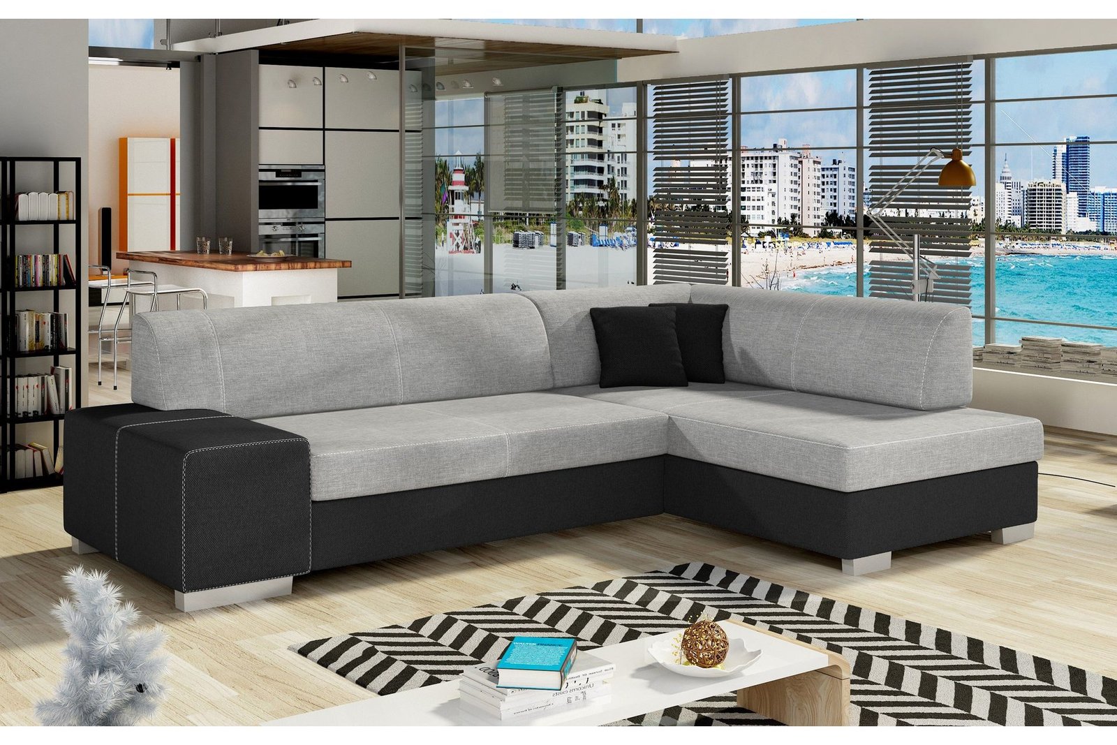 Vuodesohva Bargam divaanilla - Harmaa/Musta