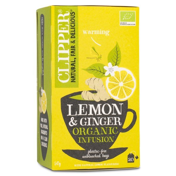 Clipper Tea Lemon & Ginger Infusion EKO, 20 pussia