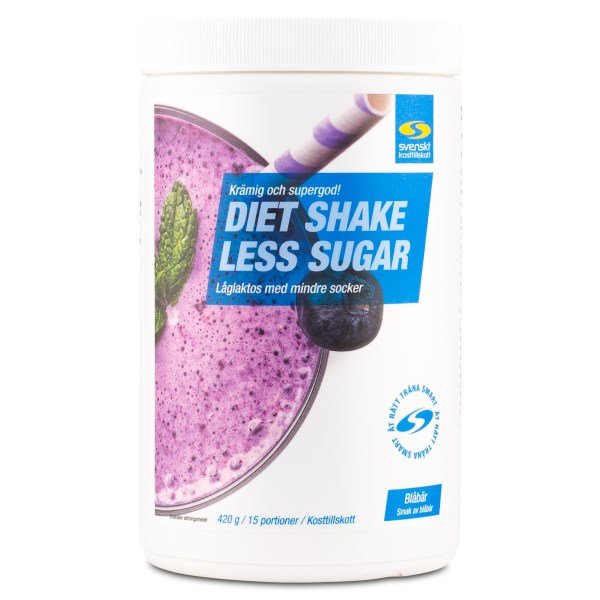 Diet Shake Less Sugar Ateriankorvike, Mustikka, 420 g