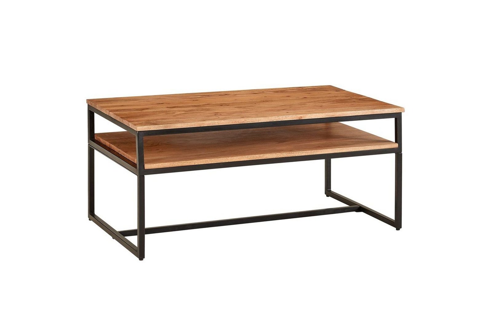 Sohvapöytä Wohnling Vankkaa puuta 100 cm suorakaide tarjottimella, moderni -