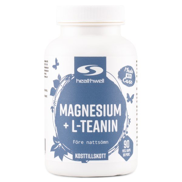 Healthwell Magnesium + L-teaniini, 90 kapselia