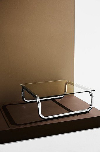 Lulu sohvapöytä lasia ja kromia 80x80 cm