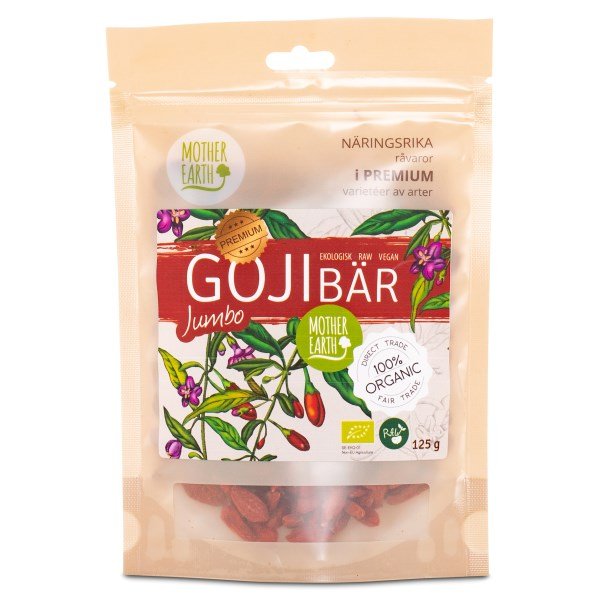 Mother EarthGoji-marjat Jumbo RAW & Luomu, 125 g