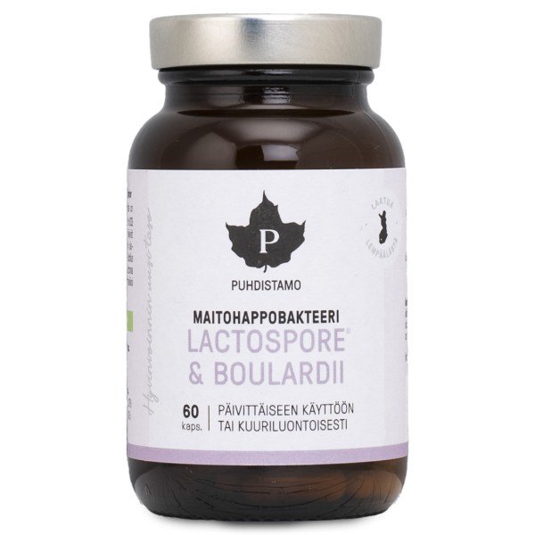 Puhdistamo LactoSpore & Boulardii, maitohappobakteeri, 60 kapselia