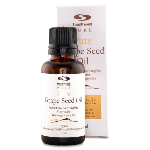 Healthwell PURE Viinirypäleensiemenöljy EKO, 33 ml