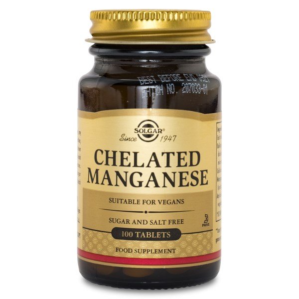 Solgar Chelated Mangan, 100 tablettia