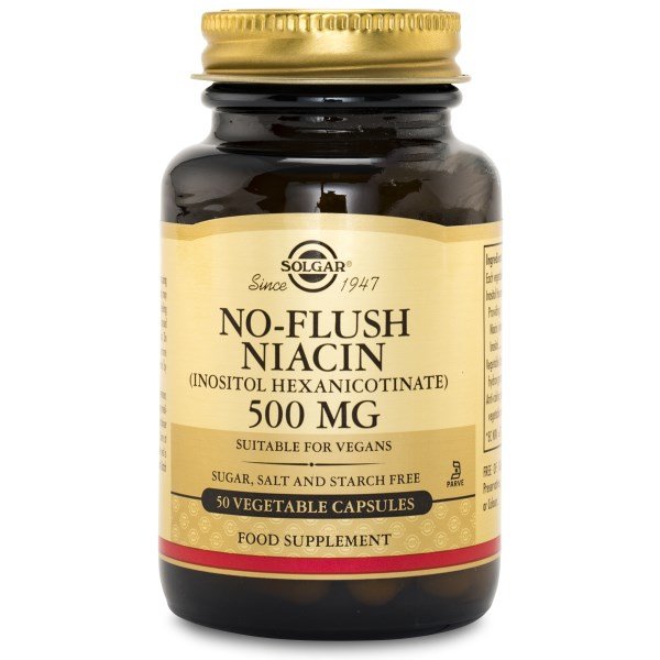 Solgar No-Flush Niasiini, 50 kaps.