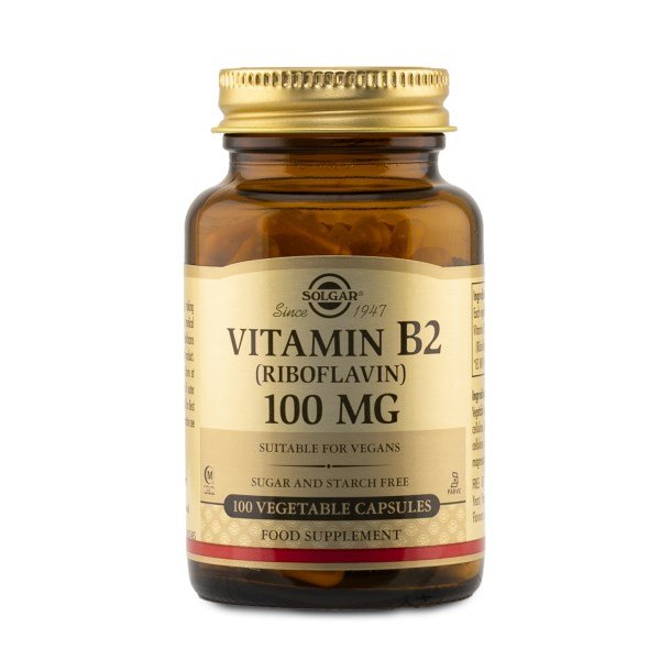 Solgar B2 Vitamiini, 100mg, 100 kaps.