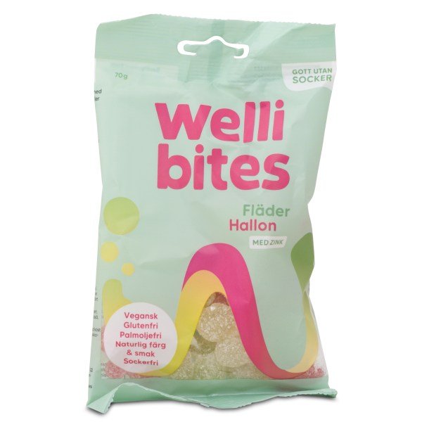 Wellibites Selja & Vadelma Makeinen  - Vegaaninen, 70 g