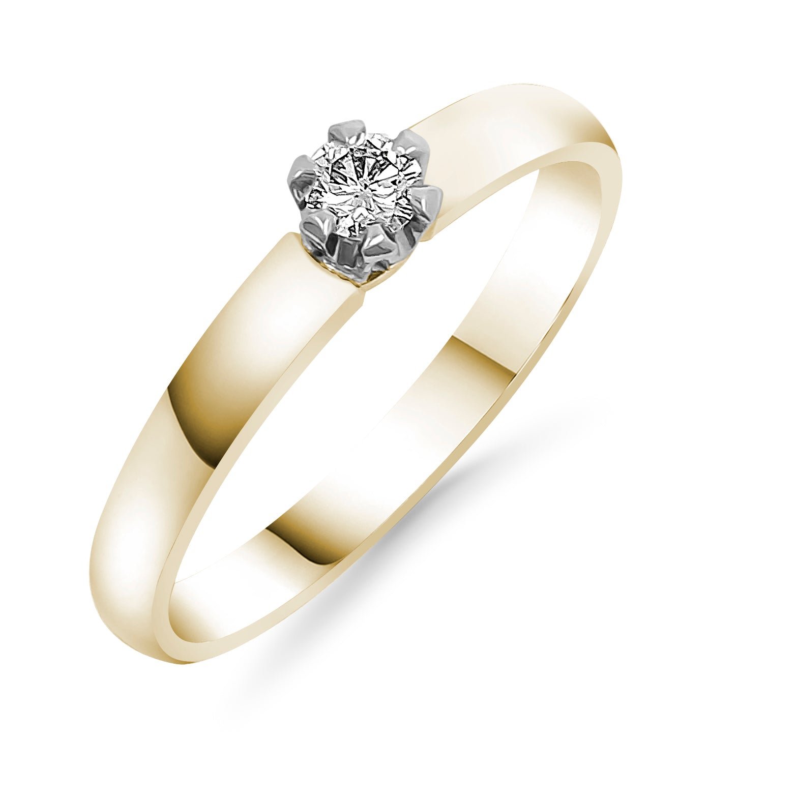 Silván,Timanttisormus 0,10ct, 14K keltakultaa, Solitaire-mallisto