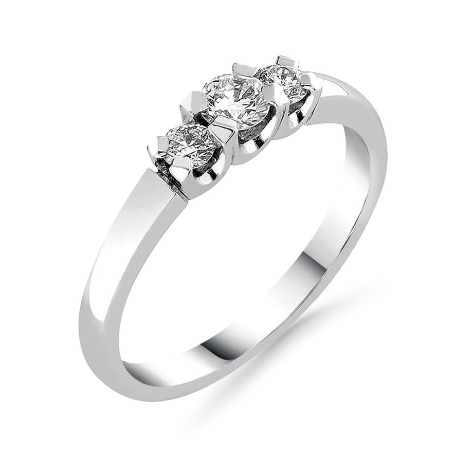 Silván,Timanttisormus 0,34ct, 14K valkokultaa, Charlotte-mallisto