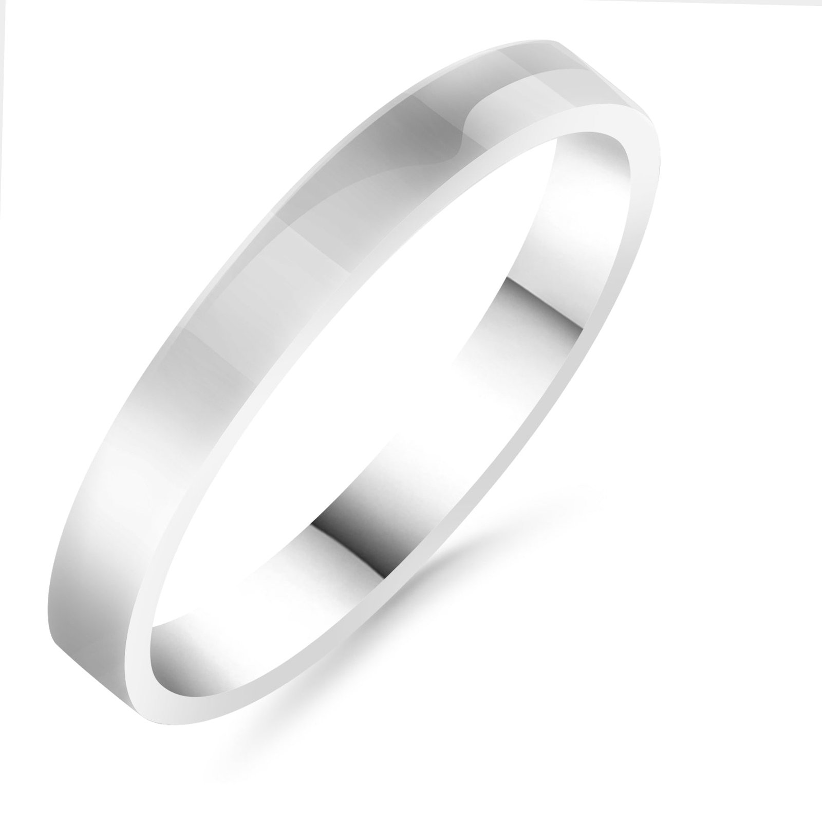 Silván,Kihlasormus 3mm flakka, 14K valkokultaa