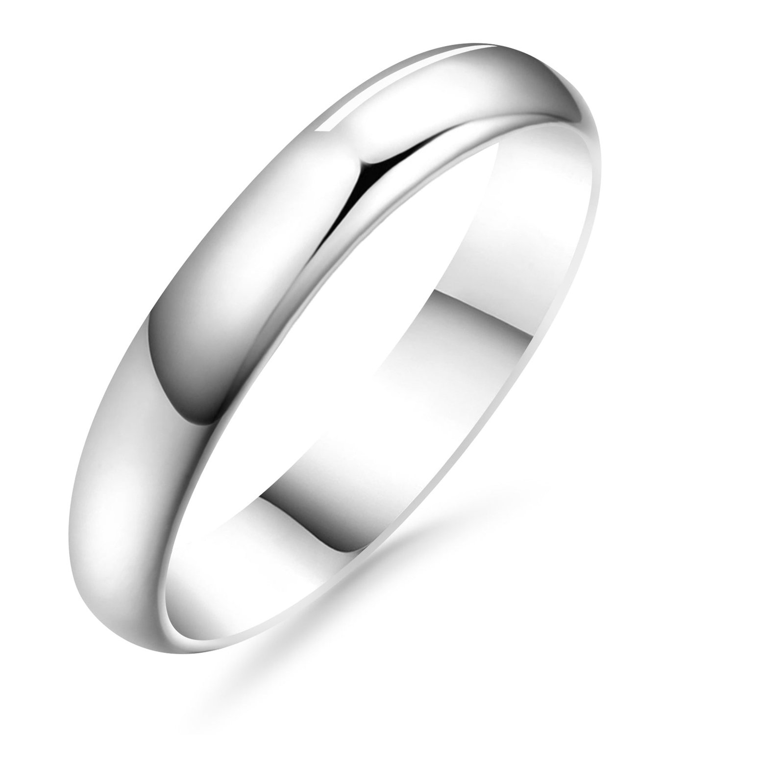 Silván,Kihlasormus 4mm puolipyöreä, 14K valkokultaa