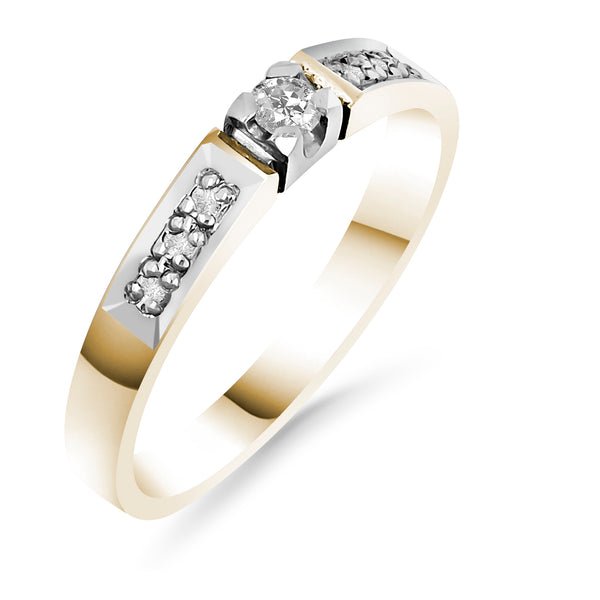 Silván Ariel timanttisormus 0,09ct, keltakultaa, vihkisormukset