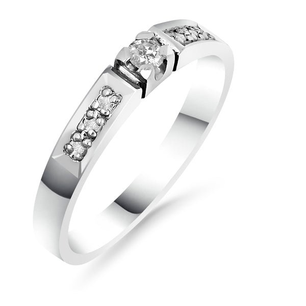 Silván Ariel timanttisormus 0,09ct, valkokultaa, vihkisormukset